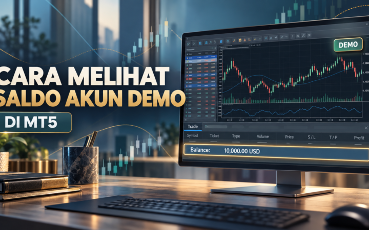Cara melihat saldo akun demo di MT5 pada tab Trade