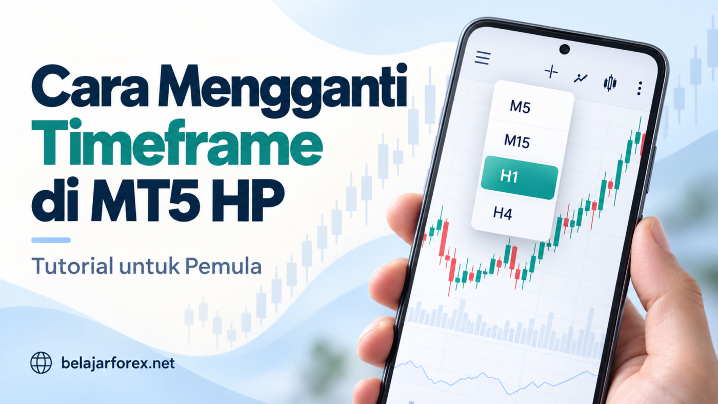 Ilustrasi mengganti timeframe di MT5 HP dengan pilihan M5, M15, H1, dan H4.