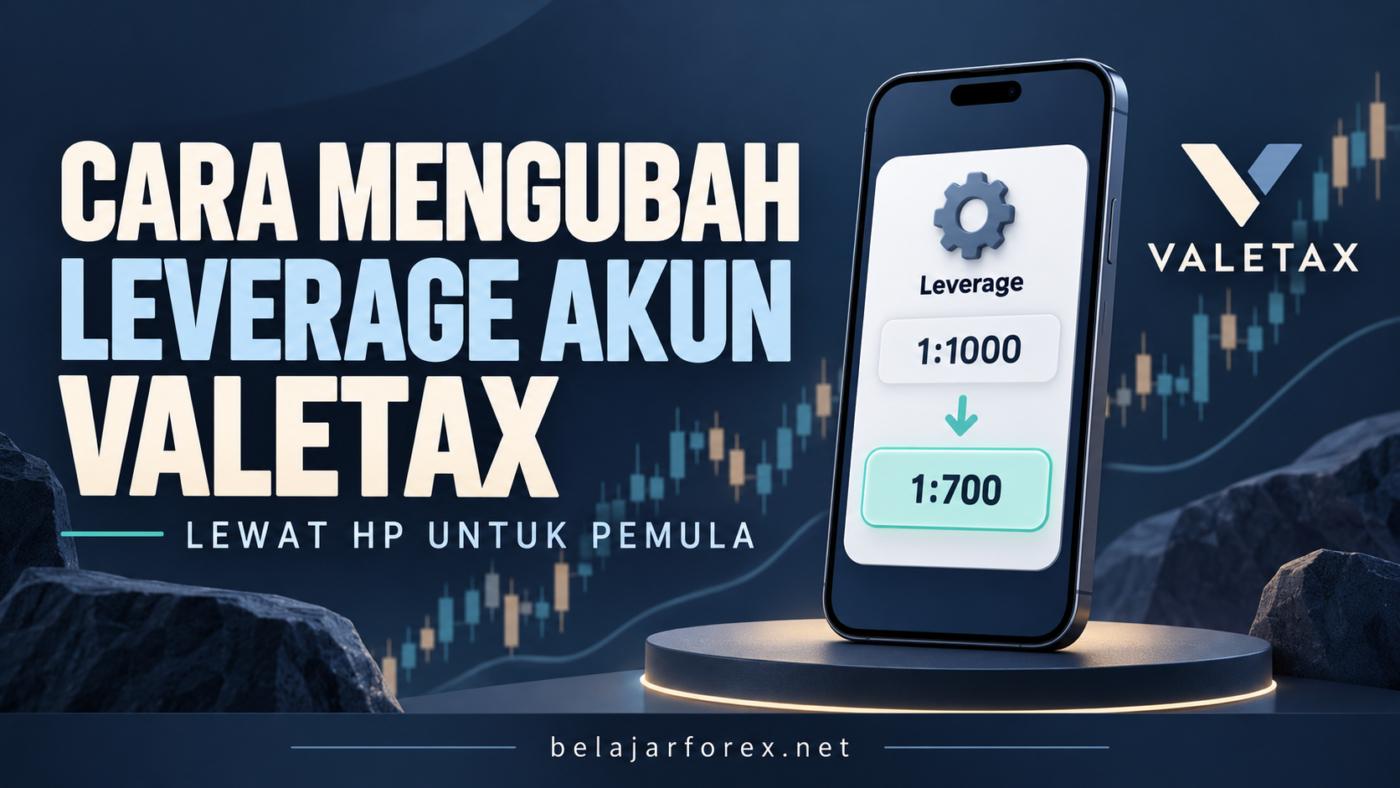 Ilustrasi cara mengubah leverage akun Valetax lewat HP dari 1:1000 menjadi 1:700.