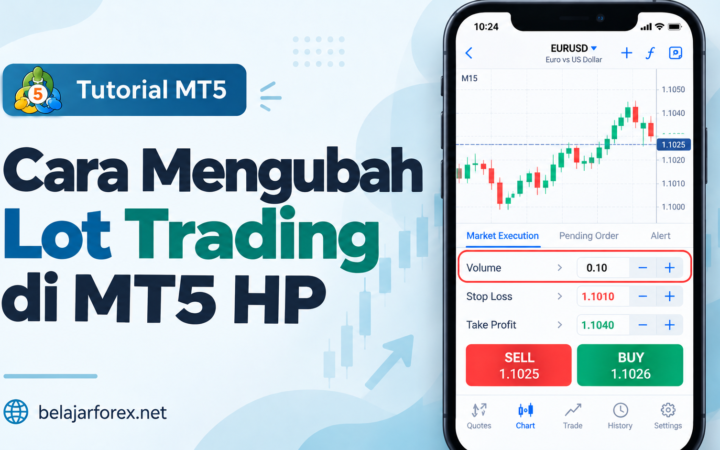 Cara mengubah lot trading di MT5 HP sebelum membuka posisi