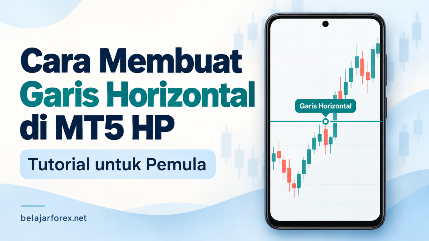 Garis horizontal di MT5 HP untuk menandai level harga pada chart.