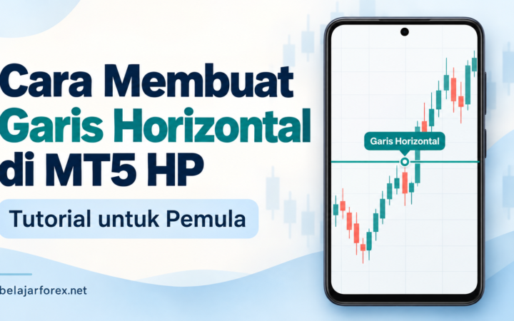 Garis horizontal di MT5 HP untuk menandai level harga pada chart.