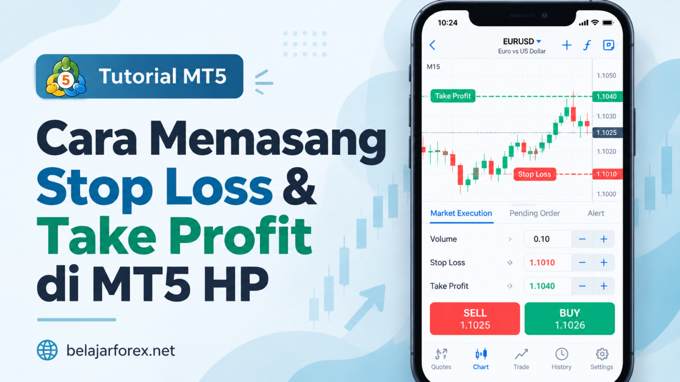 Cara memasang Stop Loss dan Take Profit di MT5 HP untuk pemula